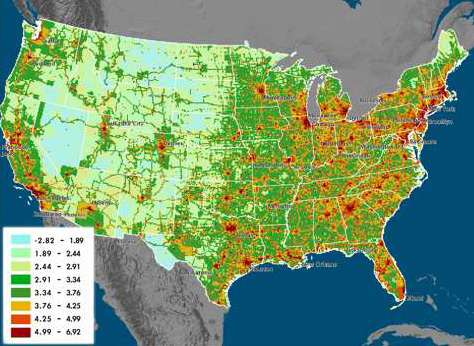 map of CO2 sources in continental U.S.