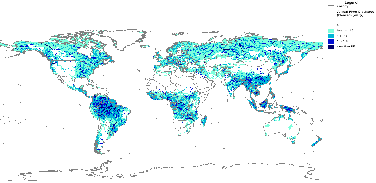 Global Map of Annual River Discharge