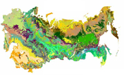 Color-coded map of Russian Land Cover