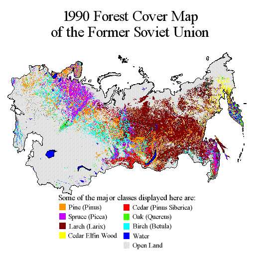 map of ussr. Forest Cover Map for the Land