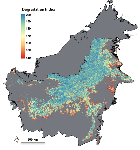 forest degradation index map