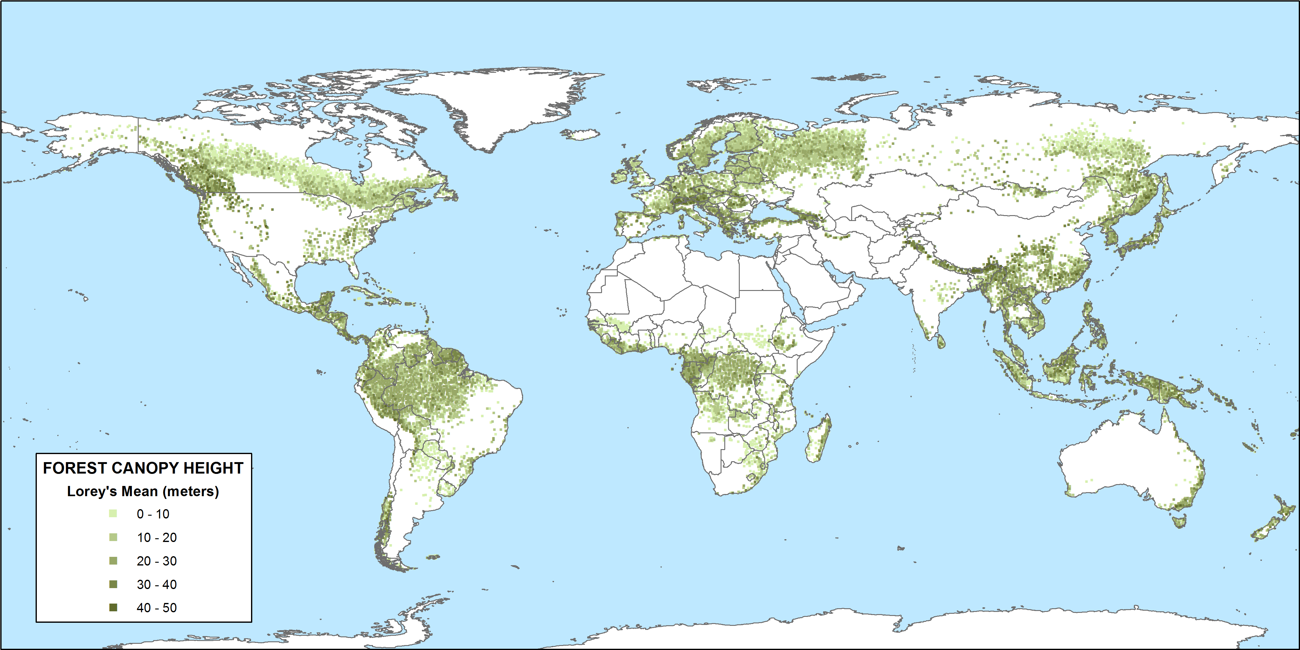 map of global canopy height