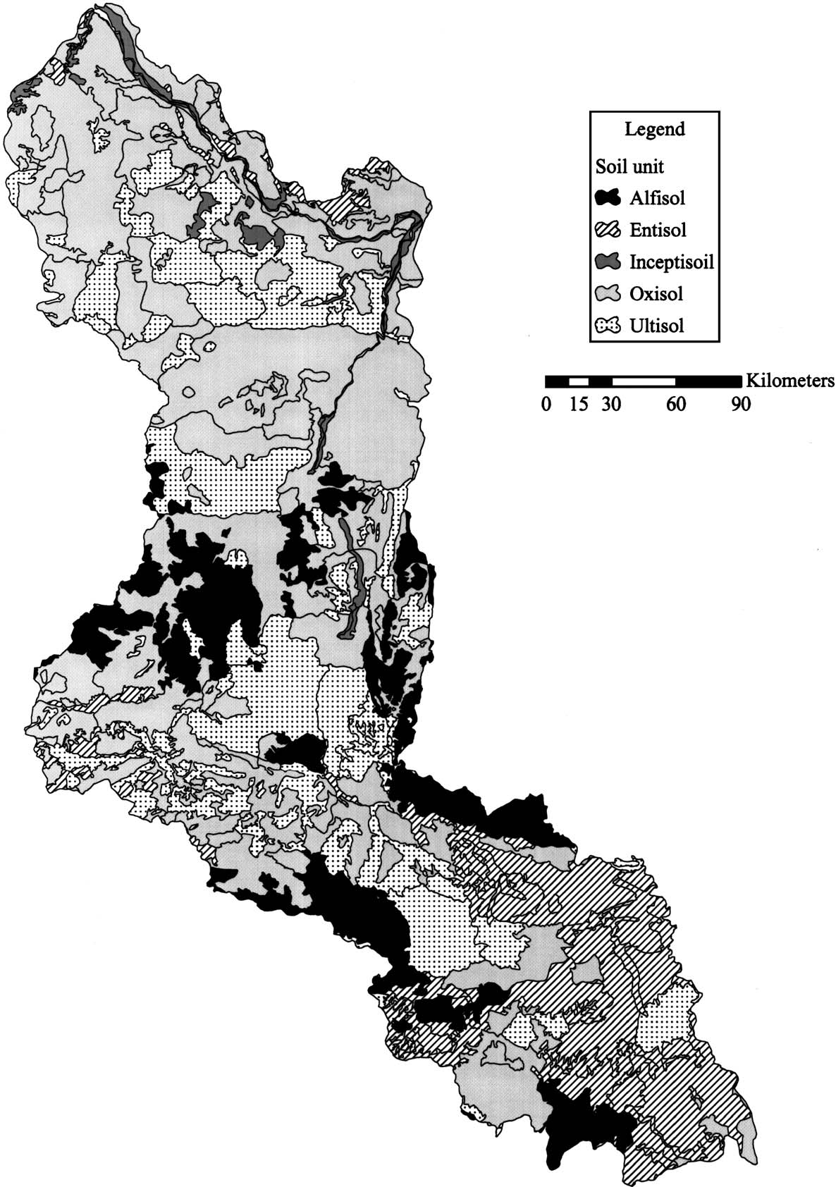 soil map ji-Parana river basin