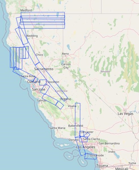 Flight tracks in this dataset.
