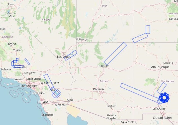 Flight tracks in this dataset.
