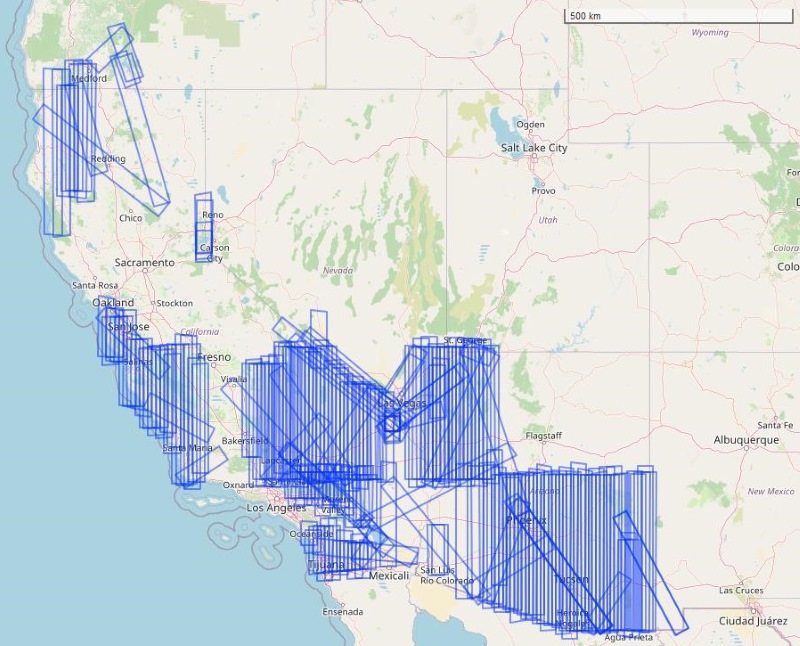 Flight tracks in this dataset