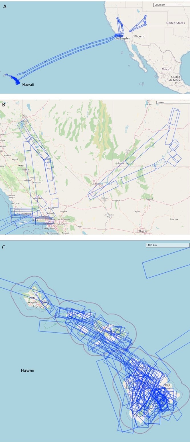 Flight tracks in this dataset