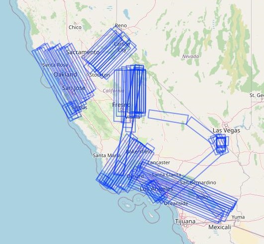 Flight tracks in this dataset