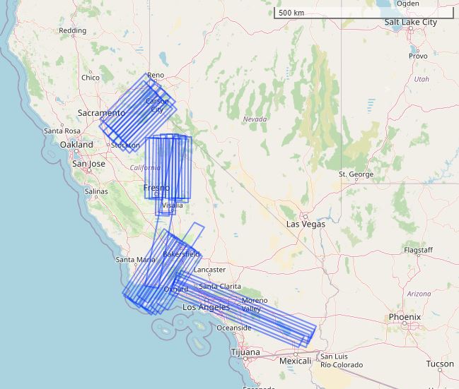 Flight tracks in this dataset