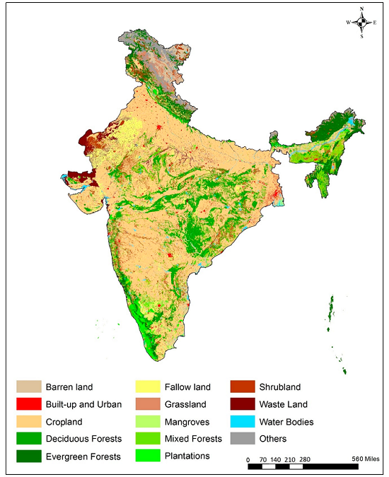 Vegetation Map Of India Decadal Land Use And Land Cover Classifications Across India, 1985, 1995,  2005