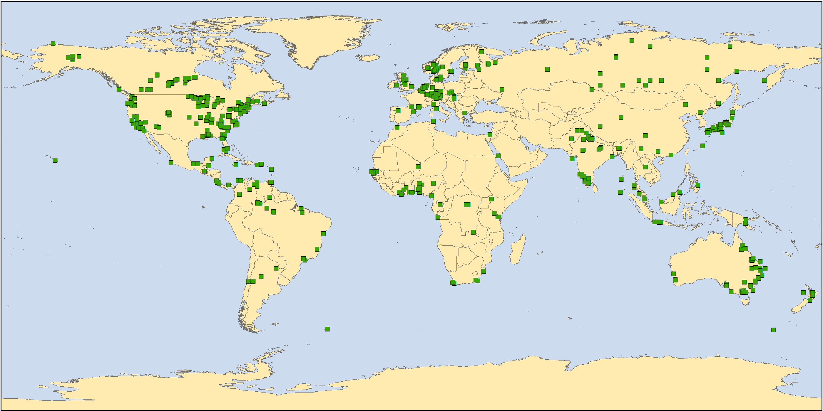 global distribution of data in database